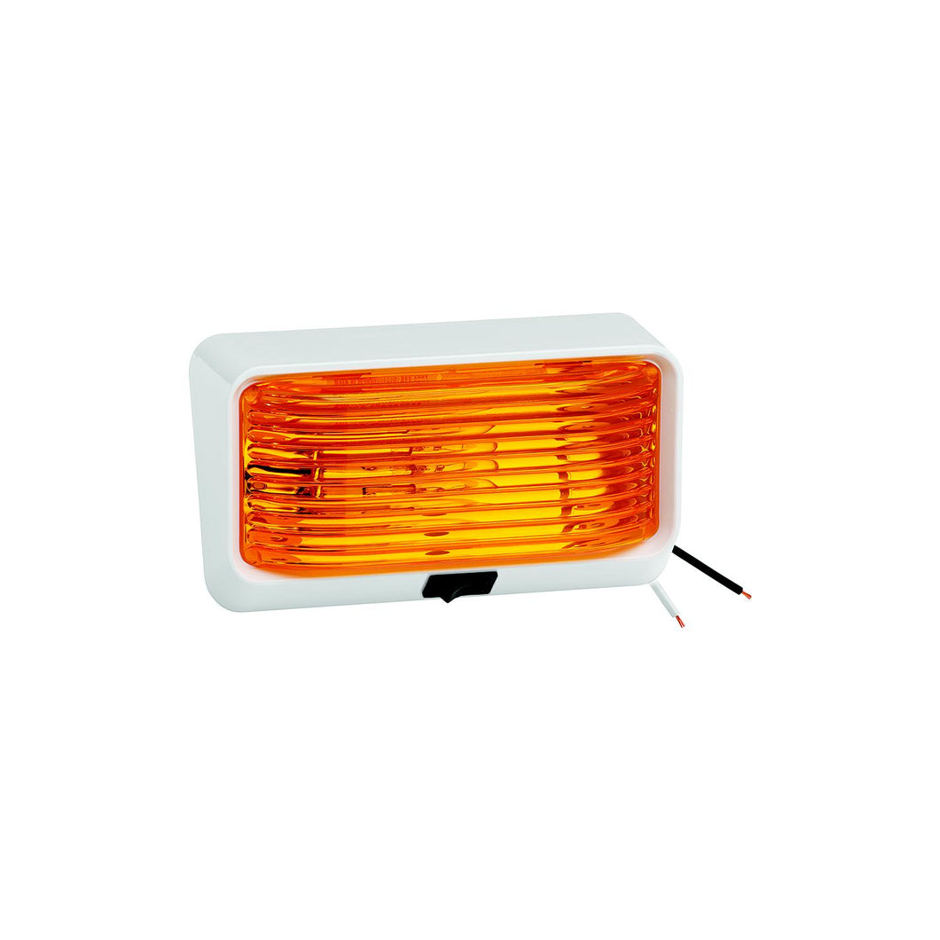 Bargman #78 12V Porch/Utility Light w/Switch, White w/Amber Lens -Modern Boat Sales & Service