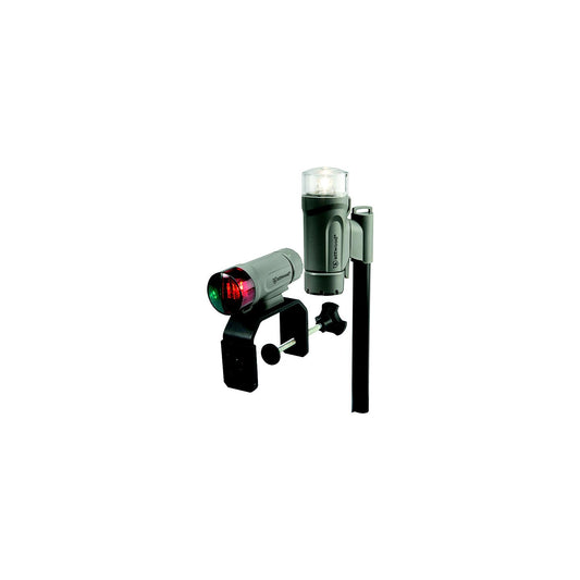 Attwood 141957 C-Clamp Mount Portable LED Nav Light Kit w/Telescoping Pole, Marine Gray -Modern Boat Sales & Service