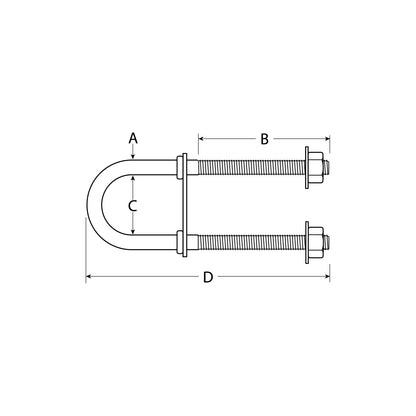 Attwood Bow Eye U-Bolt Stainless Steel 1/2-13 x 3-1/4" -Modern Boat Sales & Service