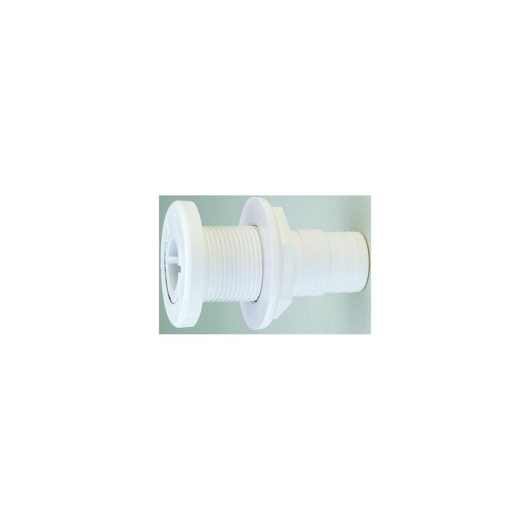 Attwood Thru Hull Connector For Hose, White - 1-1/8