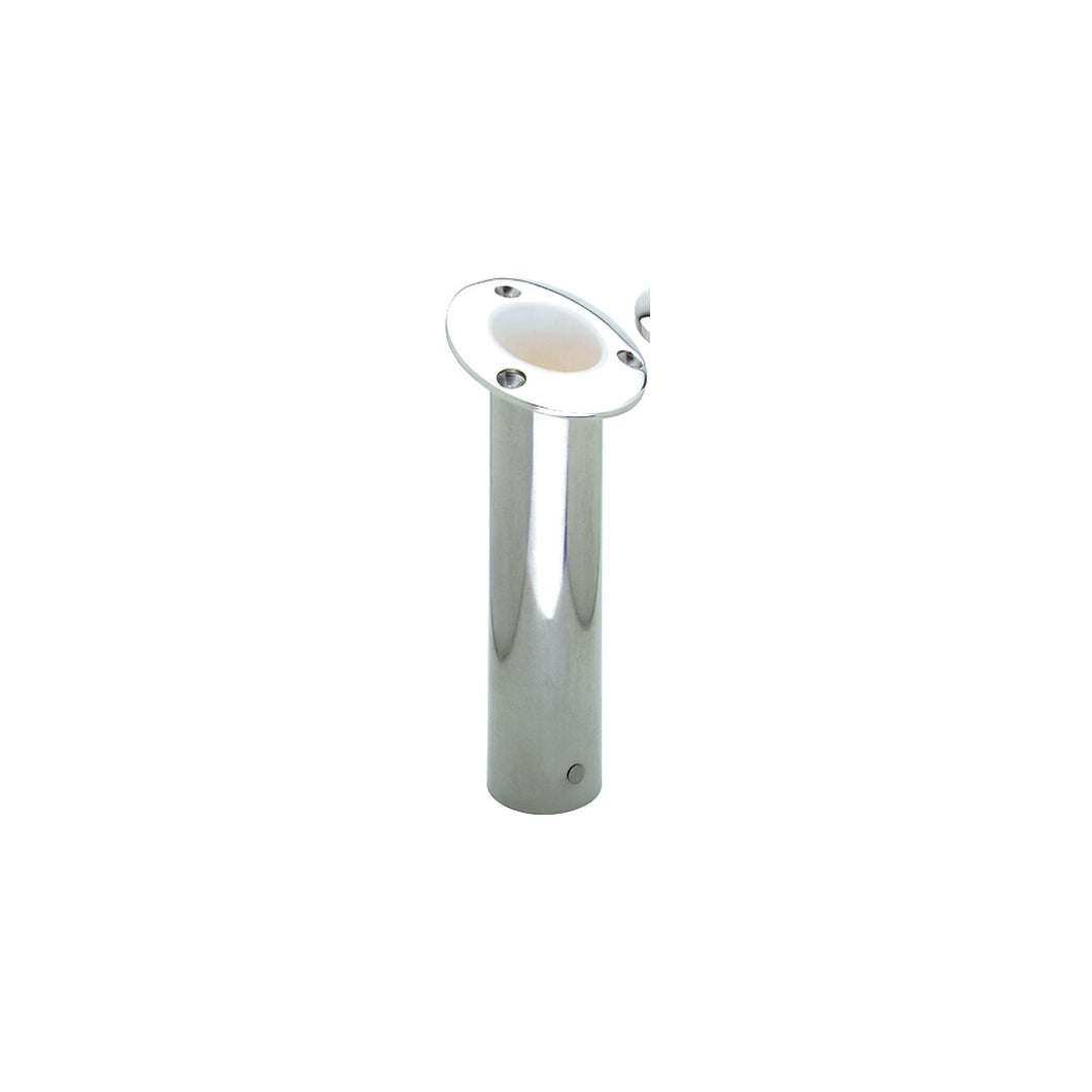 Attwood Rod Holder Flush Mount Stainless Steel 15 Degree White Open End -Modern Boat Sales & Service