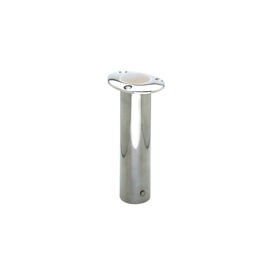 Attwood Rod Holder Flush Mount Stainless Steel 0 Degree White Open End -Modern Boat Sales & Service