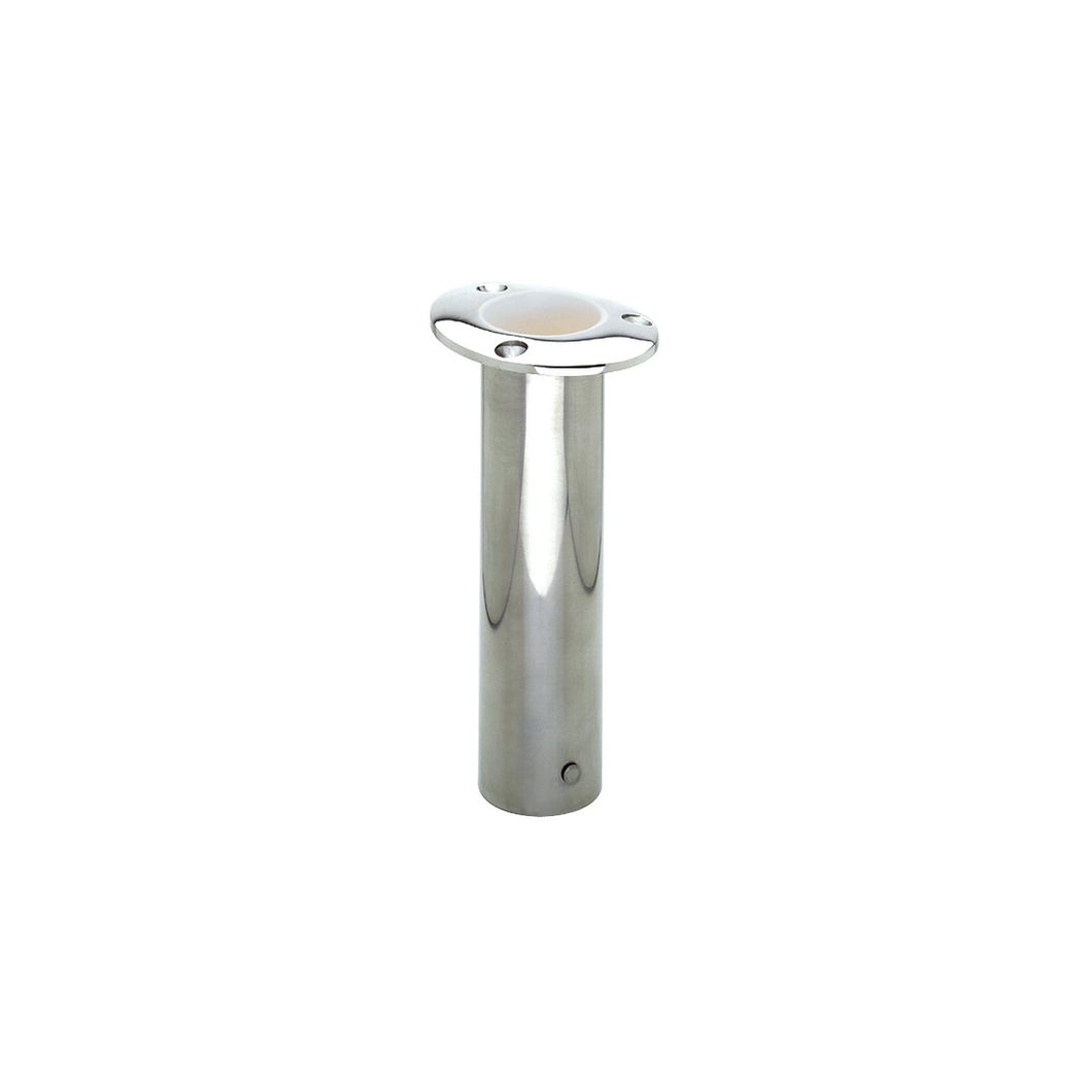 Attwood Rod Holder Flush Mount Stainless Steel 0 Degree White Open End -Modern Boat Sales & Service