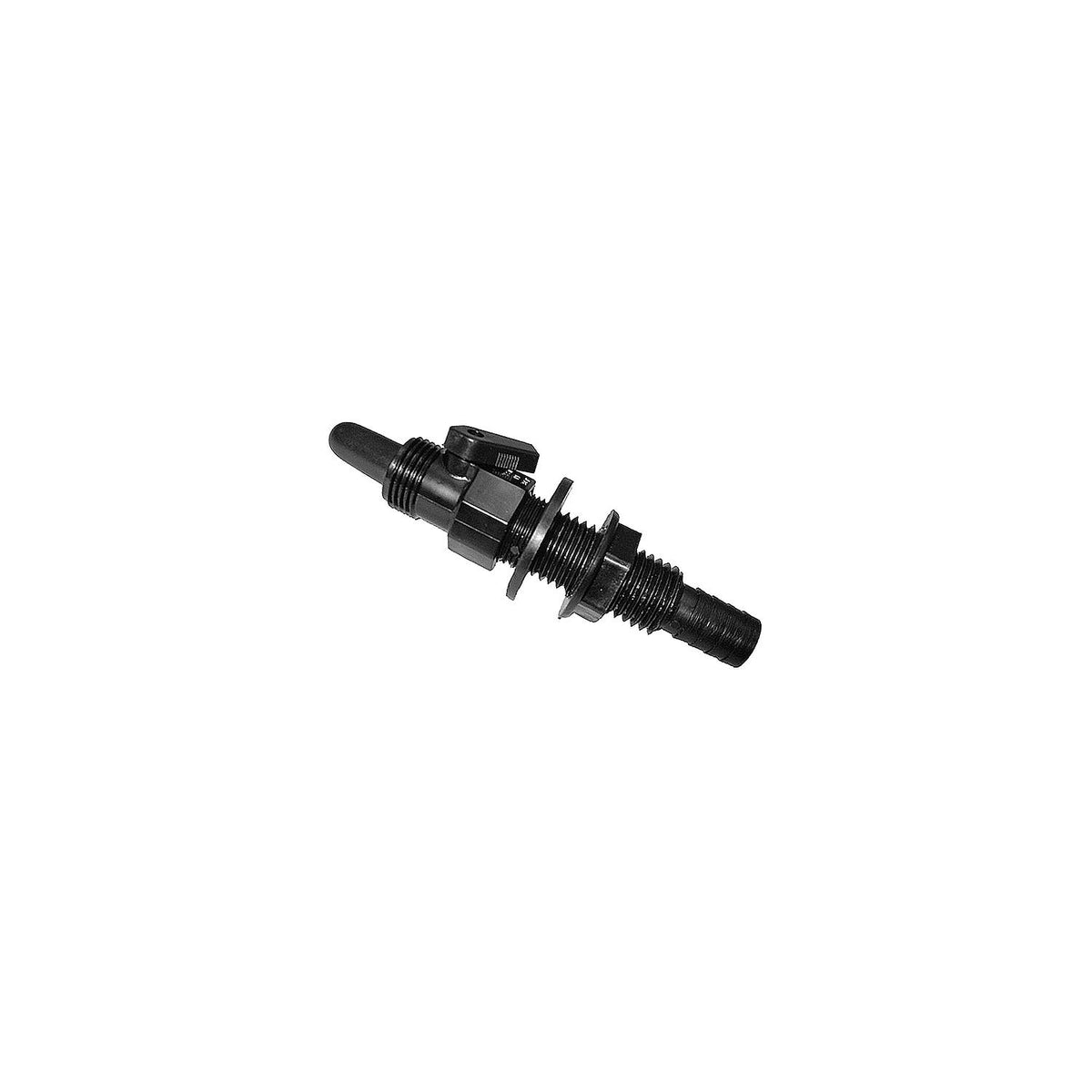 T-H Marine AHV1DP Straight Aerator Head w/Shut-Off Valve, 3/4", Black -Modern Boat Sales & Service