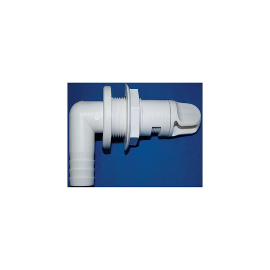 T-H Marine AHV92DP Aerator Spray Head 90A Fixed Flange w/Shut Off, 3/4", White -Modern Boat Sales & Service