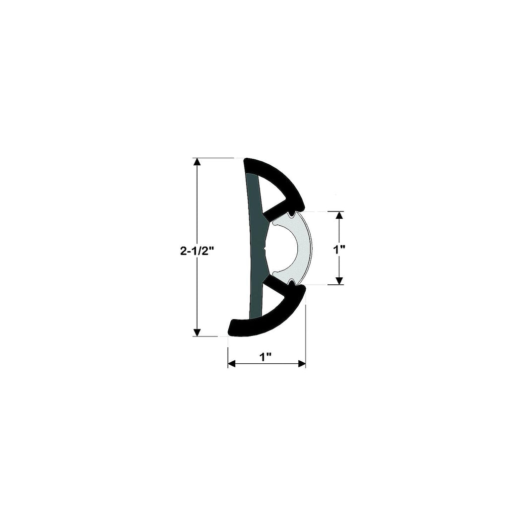 Taco V119970BKA1001 Suproflex Rub Rail Moulding Only, Large, 100', Black Default Title -Modern Boat Sales & Service