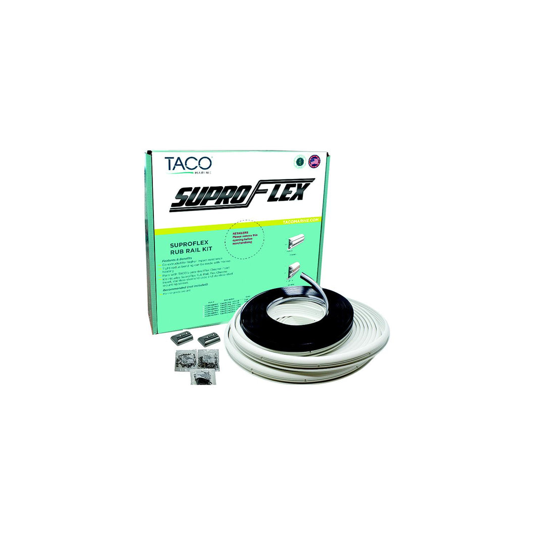 TACO V119993WWK802 Semi-Rigid SuproFlex Med.Rub Rail Kit w/Flexible Vinyl Overlay Insert, 2 x 1-1/4