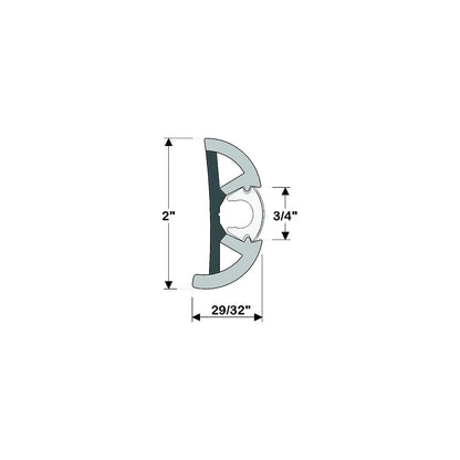 Taco V119990BBK602 Suproflex Rub Rail Kit, Medium, 60', Black/Chrome -Modern Boat Sales & Service