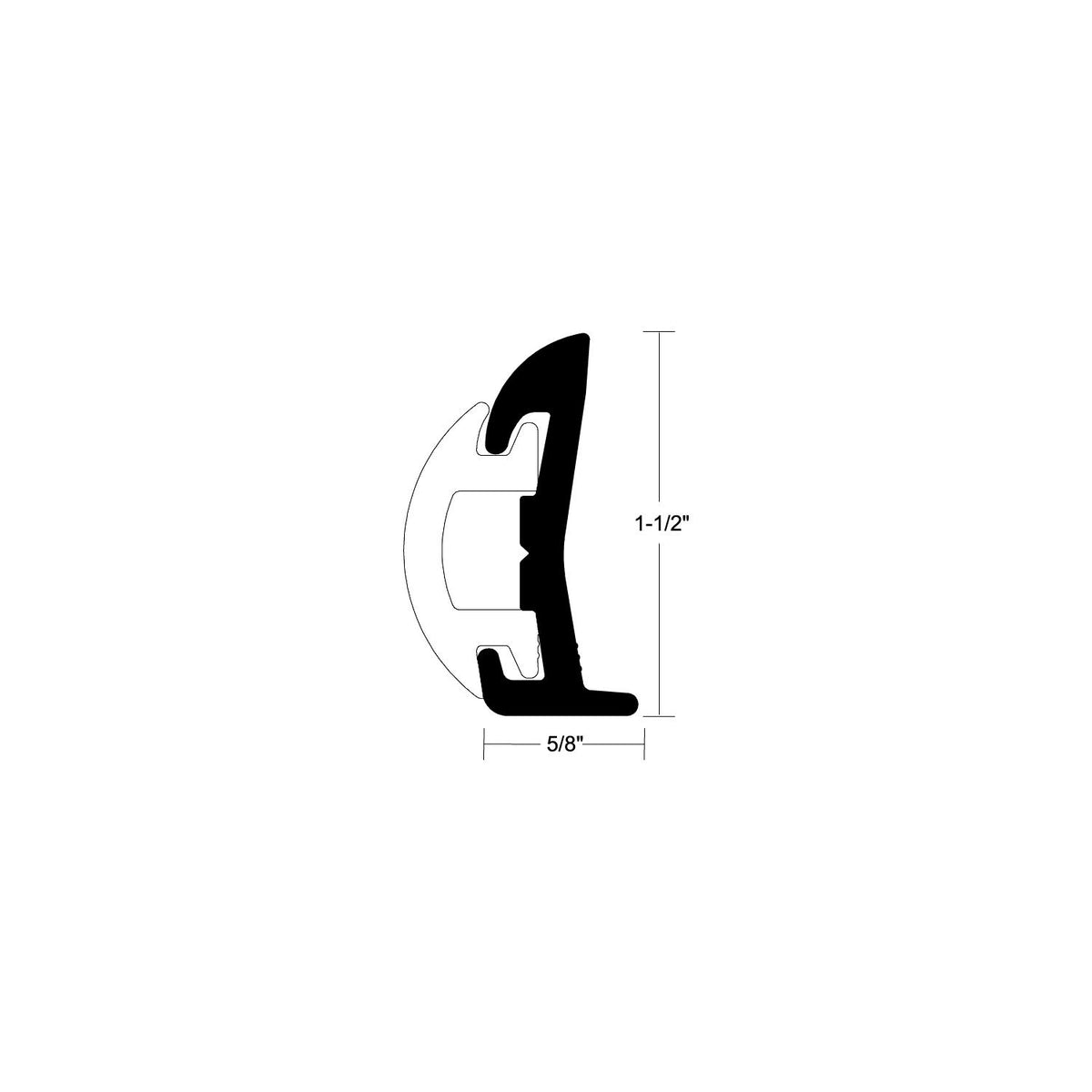 Rigid Rubrail 1-1/2" x20' Wha -Modern Boat Sales & Service