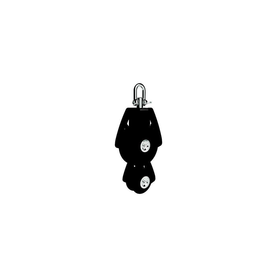 Lewmar 50MM Fiddle Block, Black, 1/4