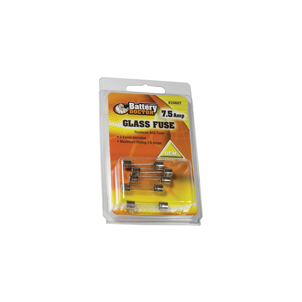 Battery Doctor AGC Glass Fuse, 7.5A, 5/Pk Default Title -Modern Boat Sales & Service
