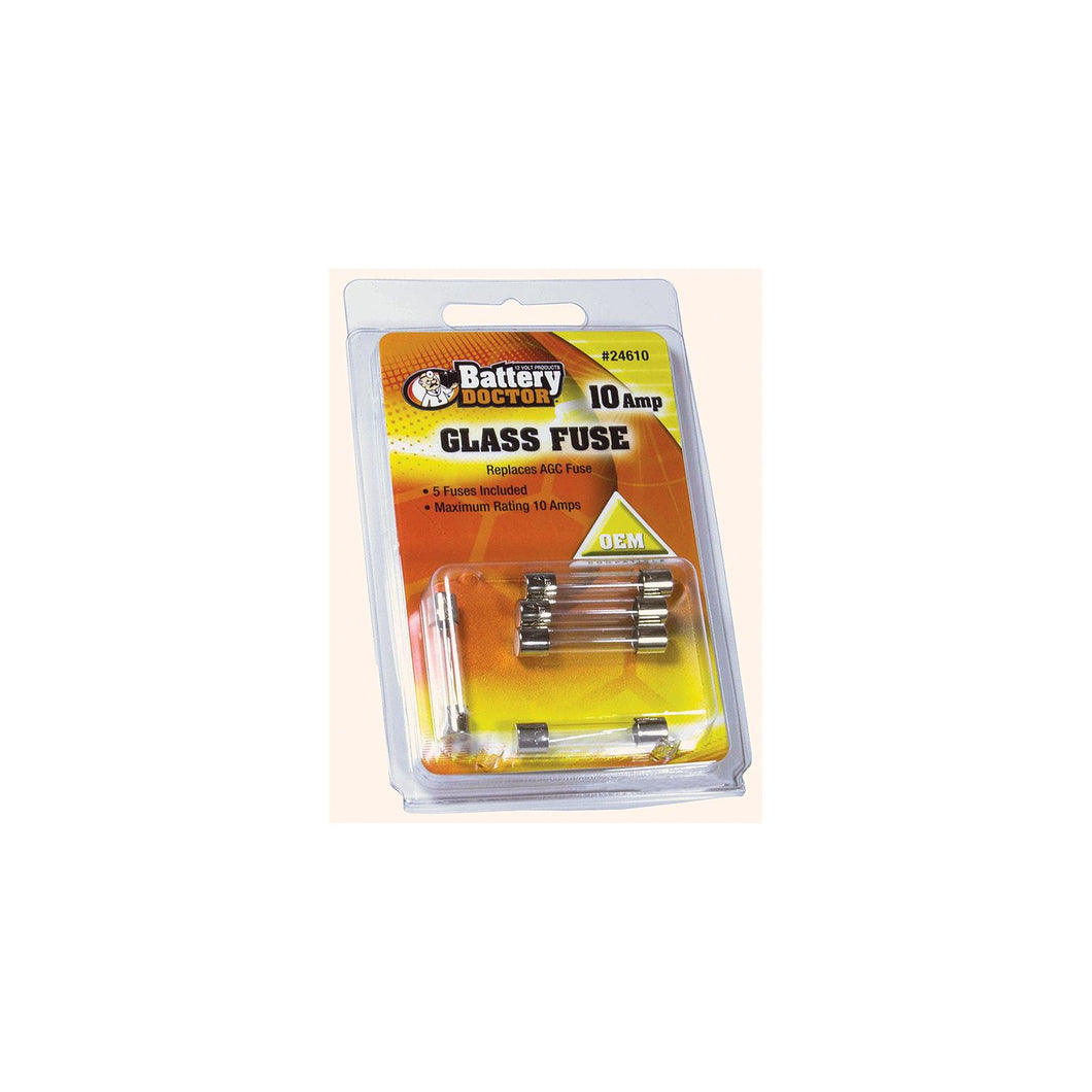 Battery Doctor AGC Glass Fuse, 10A, 5/Pk Default Title -Modern Boat Sales & Service