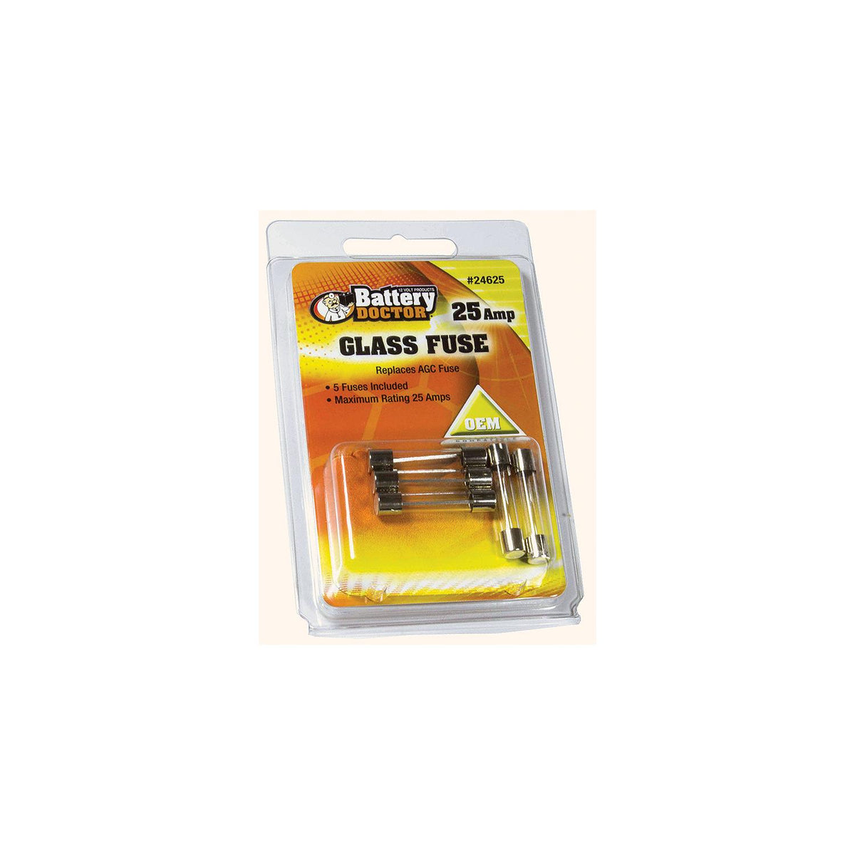 Battery Doctor AGC Glass Fuse, 25A, 5/Pk Default Title -Modern Boat Sales & Service