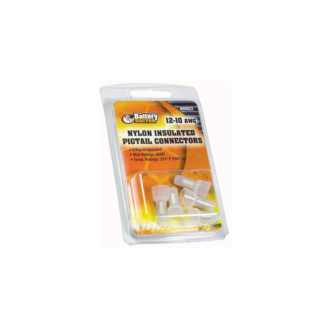 Battery Doctor High Temperature Vinyl Insulated Pigtail Connector, 12-10 AWG, 5/Pk. -Modern Boat Sales & Service