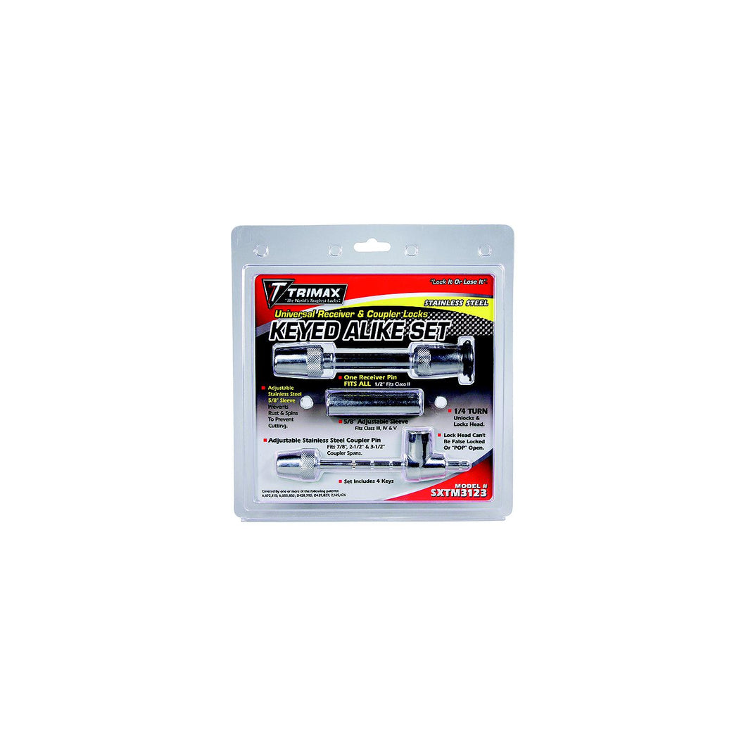 Trimax SXTM3123 Stainless Steel Universal Receiver & Coupler Lock Set -Modern Boat Sales & Service