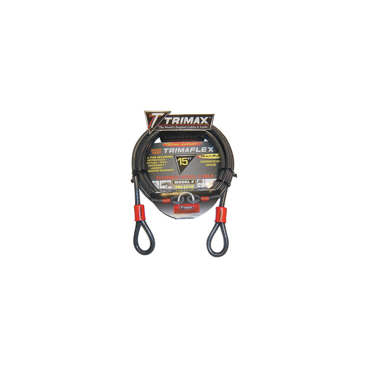 Trimax TDL1510 Dual Loop Quadra Braid Trimaflex Cable, 15' L x 10mm -Modern Boat Sales & Service