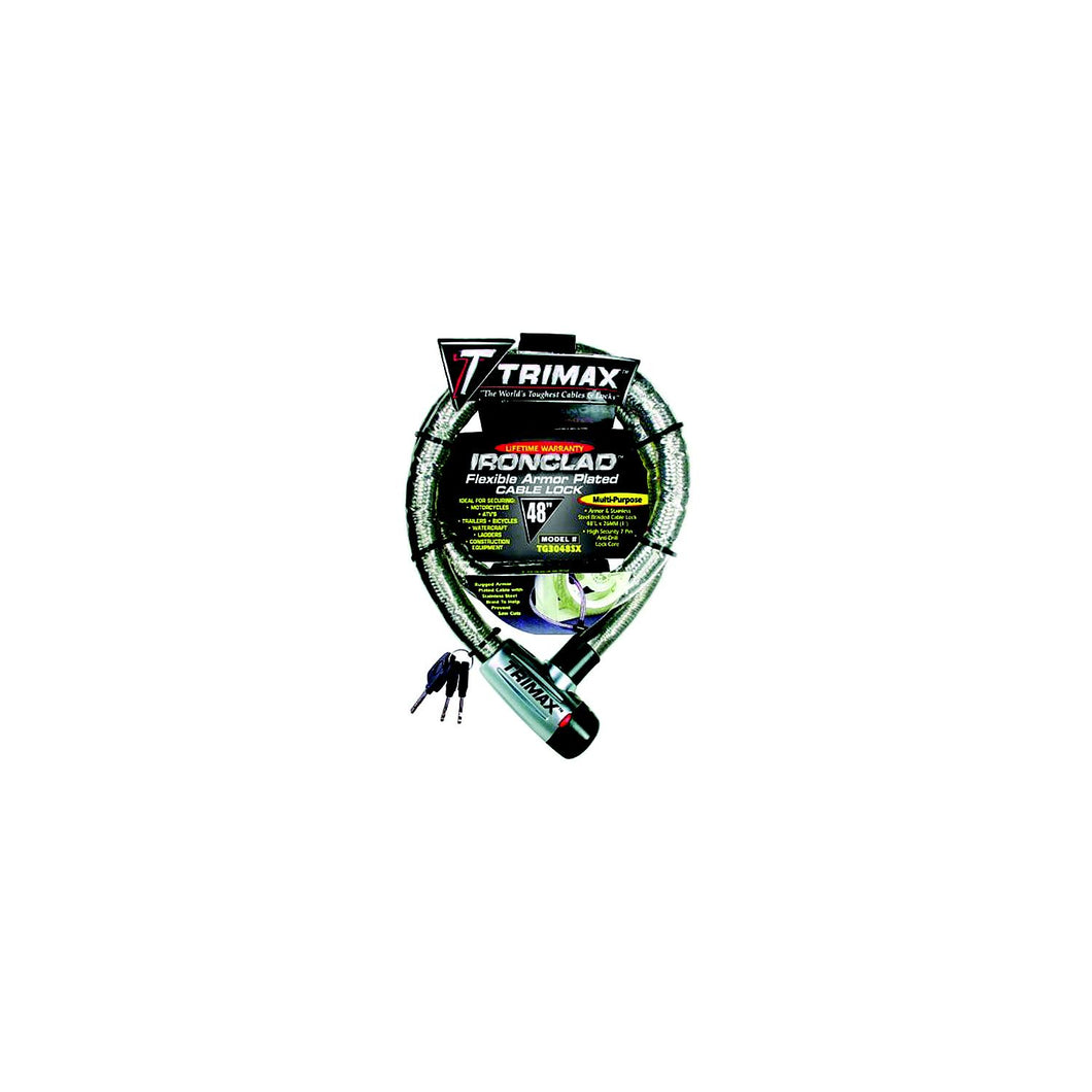 Trimax TG3048SX Ironclad Armor Plated Stainless Locking Cable, 26mm x 4' -Modern Boat Sales & Service