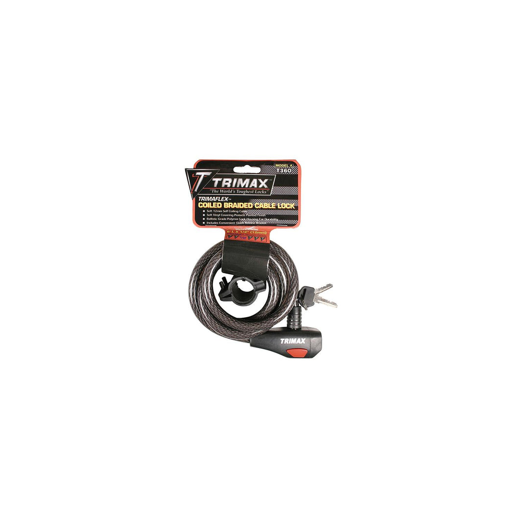 Trimax TKC106 Quadra-Braid 6 x 10mm Keyed Cable Lock Default Title -Modern Boat Sales & Service