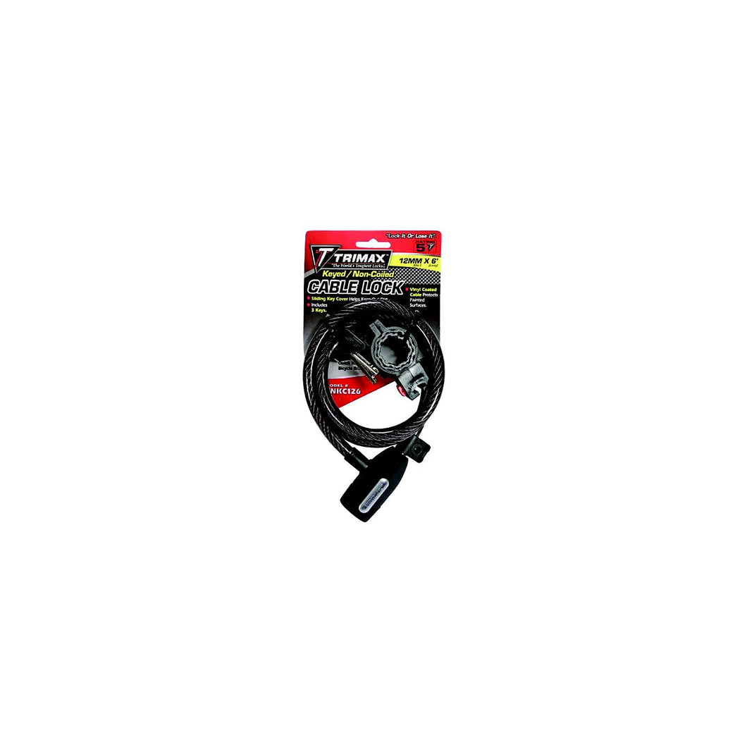 Trimax TNKC126 Trimaflex Non-Coiled Keyed Cable Lock, 6' x 12mm -Modern Boat Sales & Service