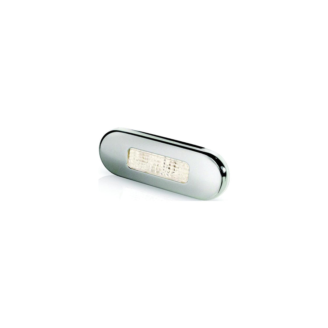 Hella 980869401 Oblong LED Surface Mount Courtesy Lamp, Warm White LEDs w/SS Rim -Modern Boat Sales & Service
