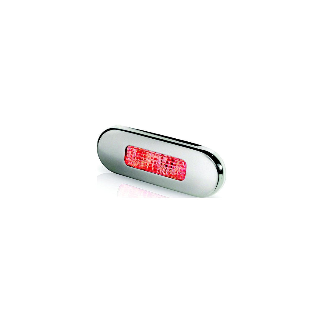 Hella 980869501 Oblong LED Surface Mount Courtesy Lamp, Red LEDs w/SS Rim -Modern Boat Sales & Service