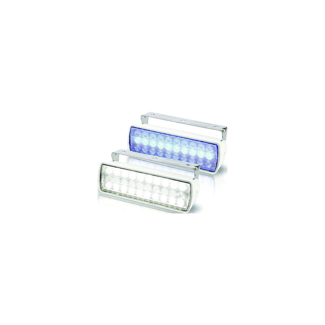 Hella Sea Hawk XL Dual Color LED Floodlight, White Housing, Blue/White Lights -Modern Boat Sales & Service