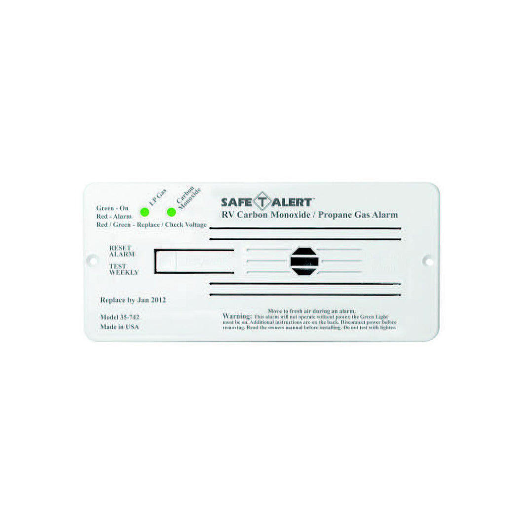 MTI Industries 35742WT 12V 35 Series Safe-T-Alert Flush Mount RV Dual Carbon Monoxide/Propane Alarm, White -Modern Boat Sales & Service