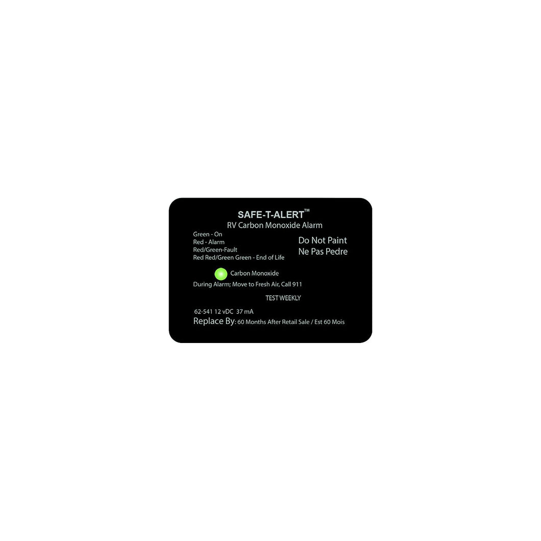Safe-T-Alert 62541BL 62 Series Surface Mount Carbon Monoxide Alarm, Black -Modern Boat Sales & Service