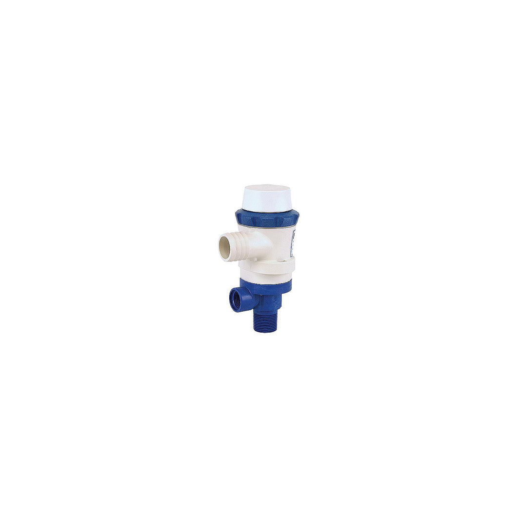 Shurflo 357-103-10 Anti-Airlock 12V 1,100 GPH 4.5 Amp White & Blue Piranha Dual Port Livewell Pump Default Title -Modern Boat Sales & Service