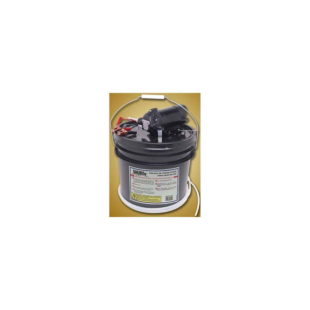 SHURFLO 1.5 GPM Oil Change/Winterizing System 12VDC (Includes 8' Cable With Battery Clips, Hose Kit, and 3.5 Gallon Container) -Modern Boat Sales & Service
