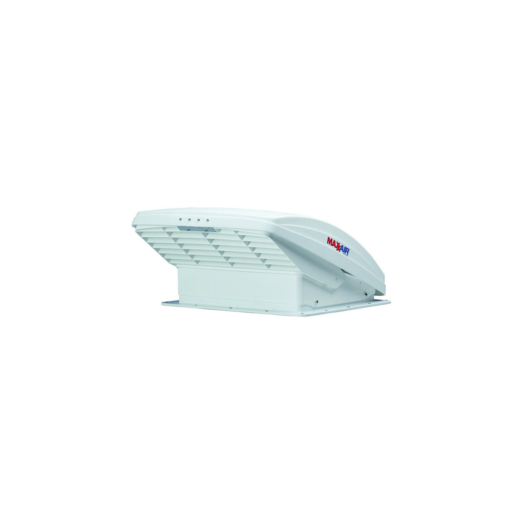 MaxxFan Deluxe 0005100K White RV 10-Speed Fan w/Manual Opening & Rain Shield -Modern Boat Sales & Service