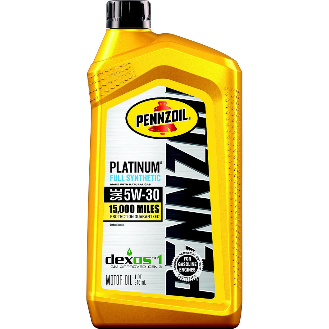 Pennzoil 550022689 Platinum Full synthetic, 5W- 30 , 1 quart -Modern Boat Sales & Service