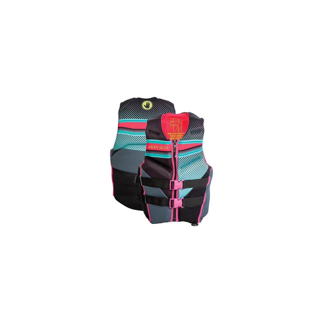 Body Glove 23224WAQUPNKS Women's Phantom Evoprene Vest, Aqua/Pink, Small -Modern Boat Sales & Service