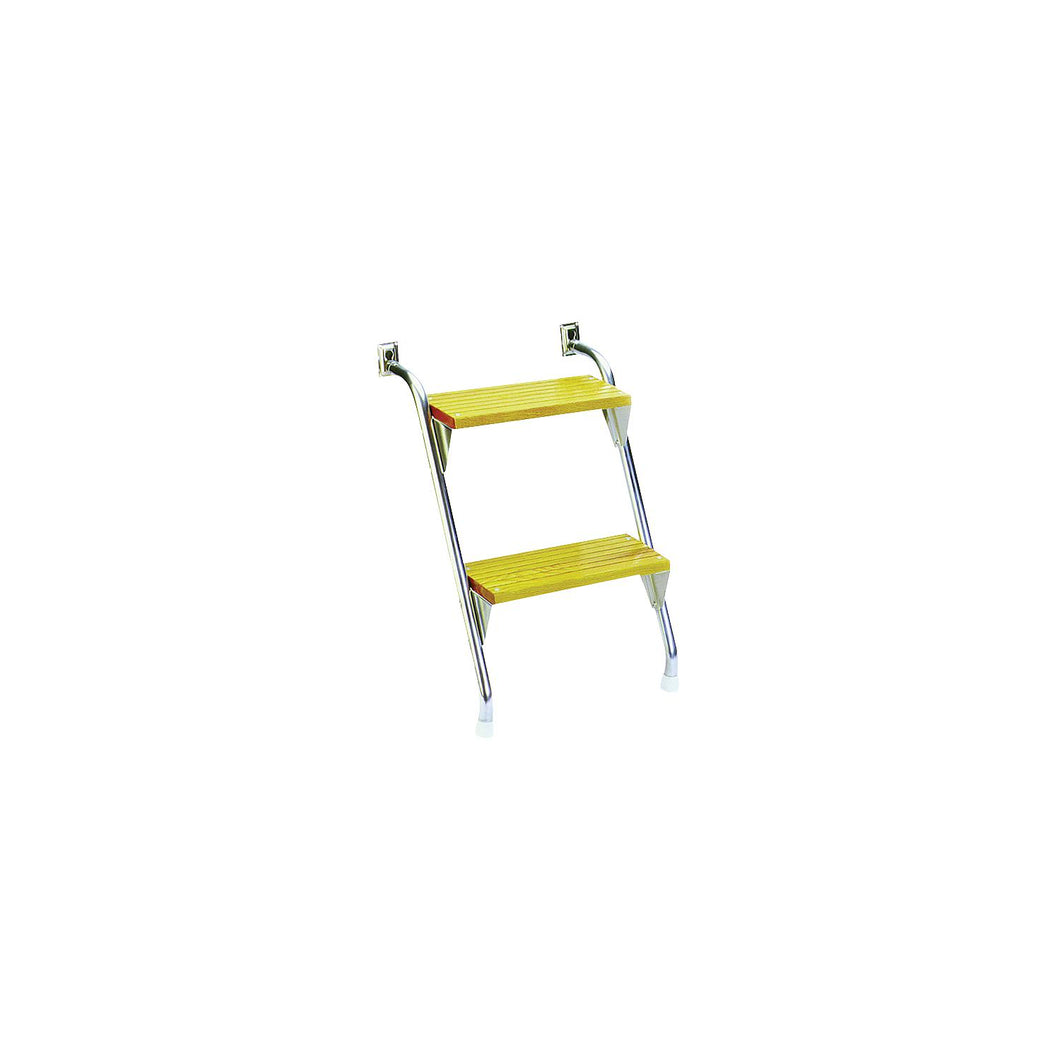 Garelick EEz-In xxx Anodized Aluminum Cockpit Steps w/Oak Treads, 28