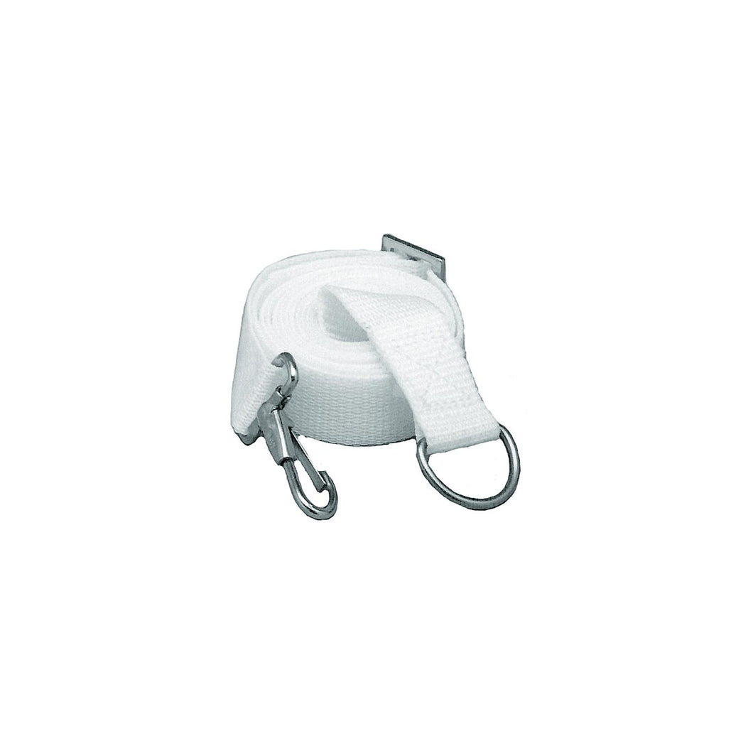 Taylor 2000 Adjustable Tie-Down Strap 6' Long With Stainless Steel Ring on One End and Snap on Other - White, 2/pk -Modern Boat Sales & Service