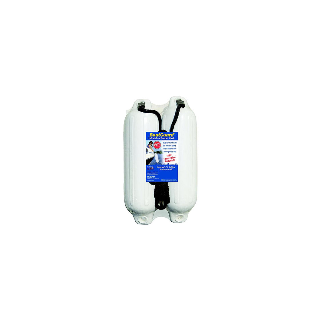 Taylor 2Pk Boatguard Fenders W/Fender Line, White, 6