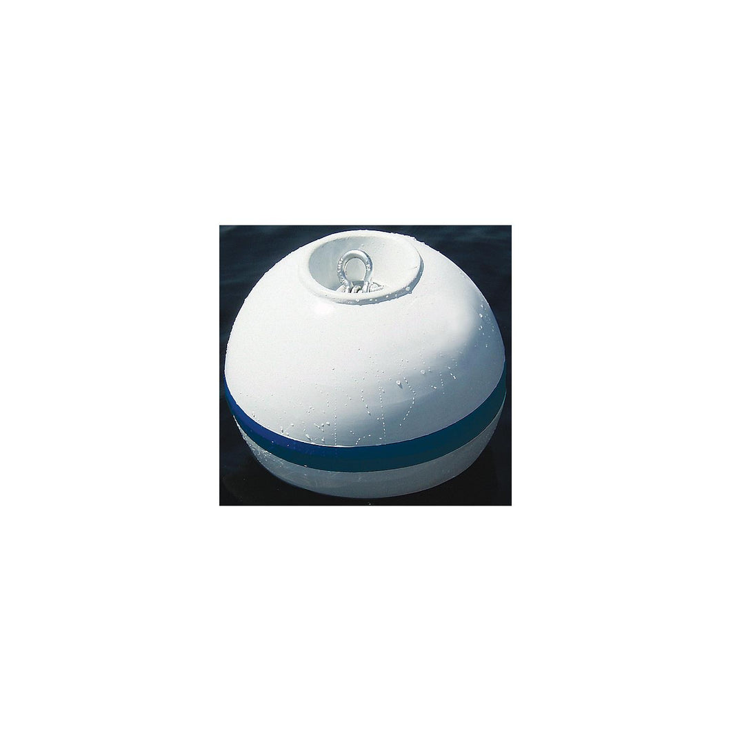 Taylor Sur-Moor Shackle Buoy - White With Blue Reflective Striping -Modern Boat Sales & Service