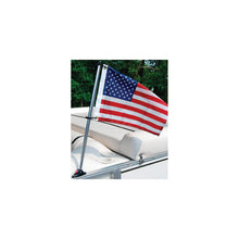 Taylor 3/4" Anodized Aluminum Pontoon Flag Pole 24" With Black Nylon Mount and U.S. Flag 12" x 18" Default Title -Modern Boat Sales & Service
