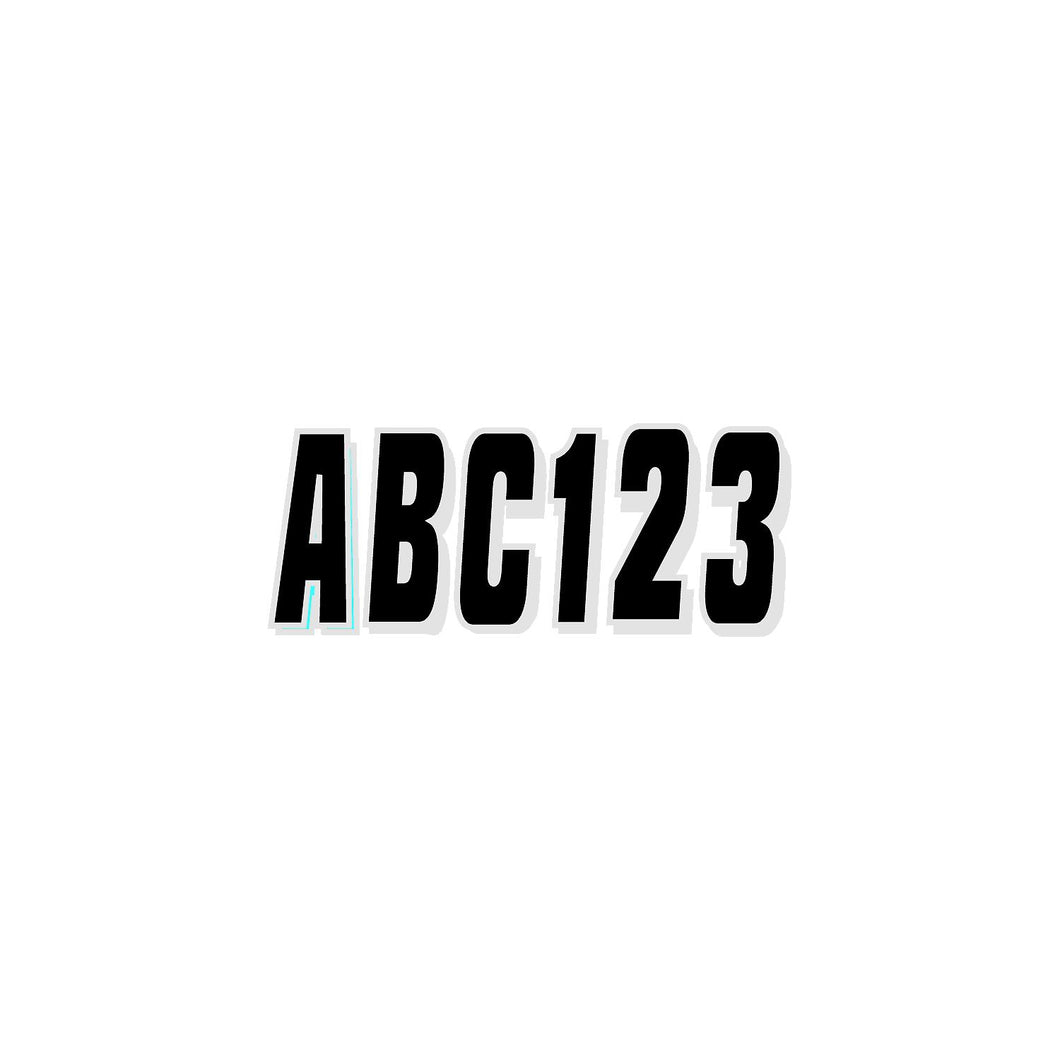Hardline Series 320 Registration Kit, Solid Color Block Font With Drop Shadow (Includes 4 Sets of 3