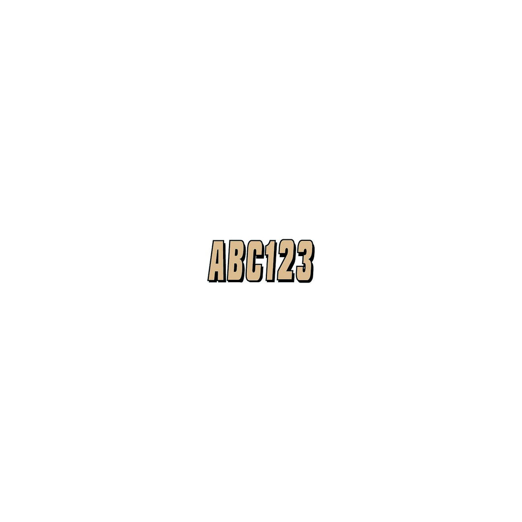 Hardline Series 320 Registration Kit, Solid Color Block Font With Drop Shadow (Includes 4 Sets of 3