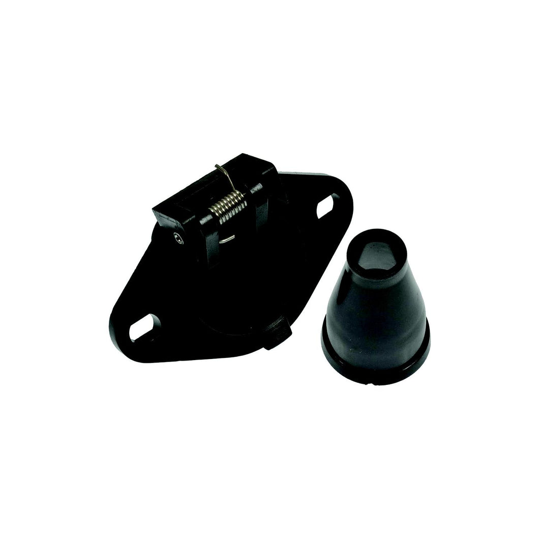 Pollak 6P-103V 6-Pole Round Plastic Vehicle End Socket w/ Rubber Boot -Modern Boat Sales & Service