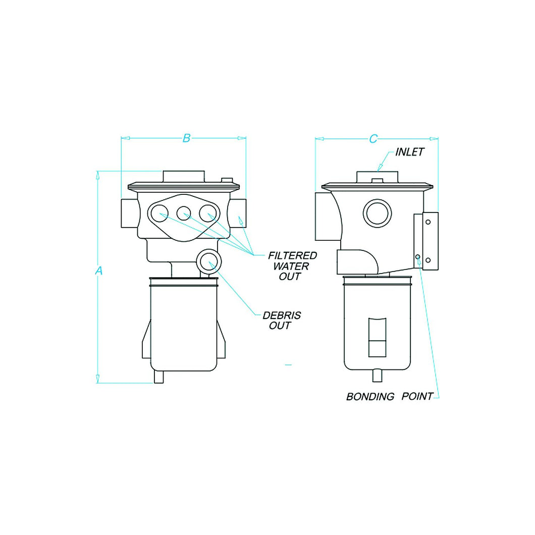Groco 970150012 Hydromatic Self Cleaning Sea Chest and Strainer, Ports: 1/1/2