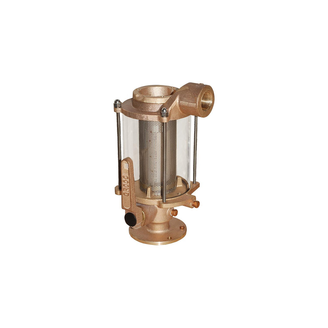 Groco BVS Bronze Ball Valve/Strainer Combo 1-1/2