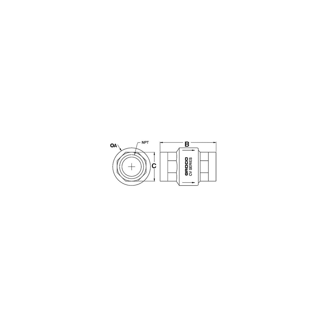 Groco CV Bronze In-Line Check Valve Default Title -Modern Boat Sales & Service