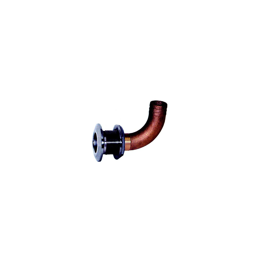 Groco HTHC-S #316 SS Hose Thru-Hull 90 Degree With Bronze Nut -Modern Boat Sales & Service