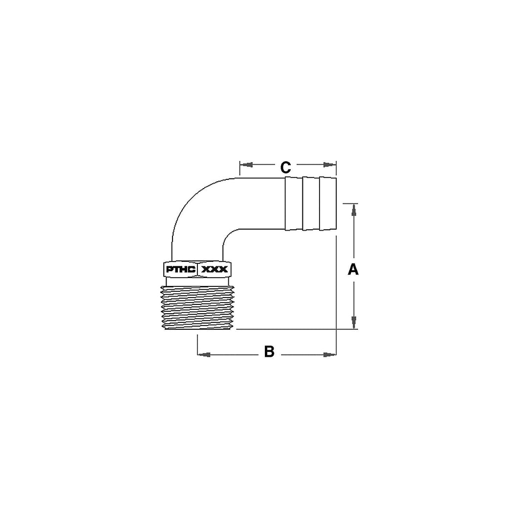 Groco PTHC Bronze Standard Flow 90A Pipe-To-Hose Adapter With NPT Thread Default Title -Modern Boat Sales & Service