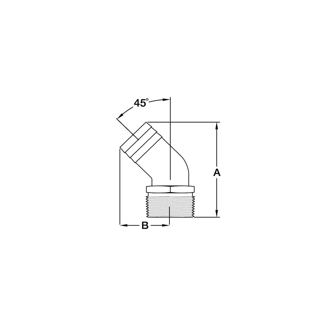 Groco PTHD Bronze Standard Flow, 45 Degree, Pipe-To-Hose Adapter With NPT Thread Default Title -Modern Boat Sales & Service