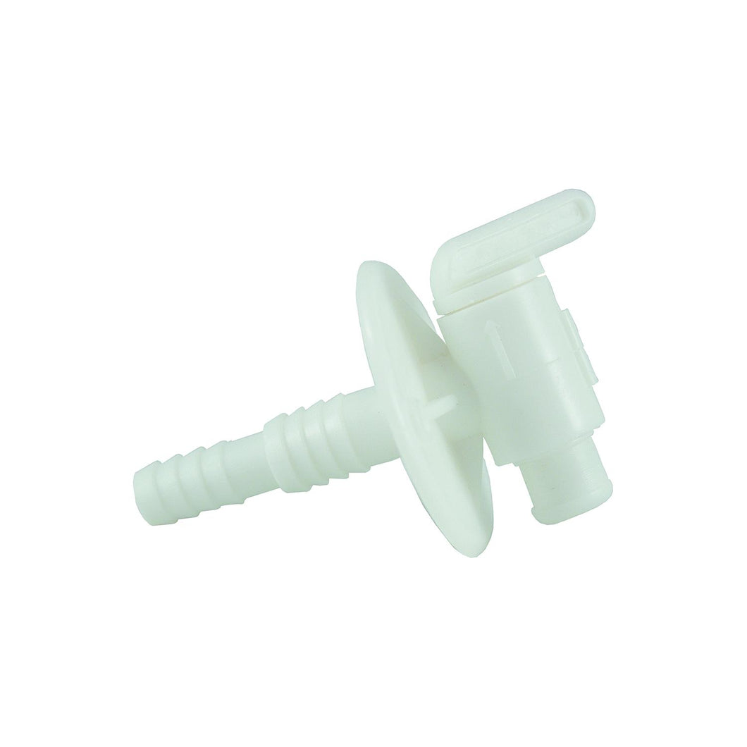 JR Products 03182 Dual Barbed Drain Cock, White -Modern Boat Sales & Service