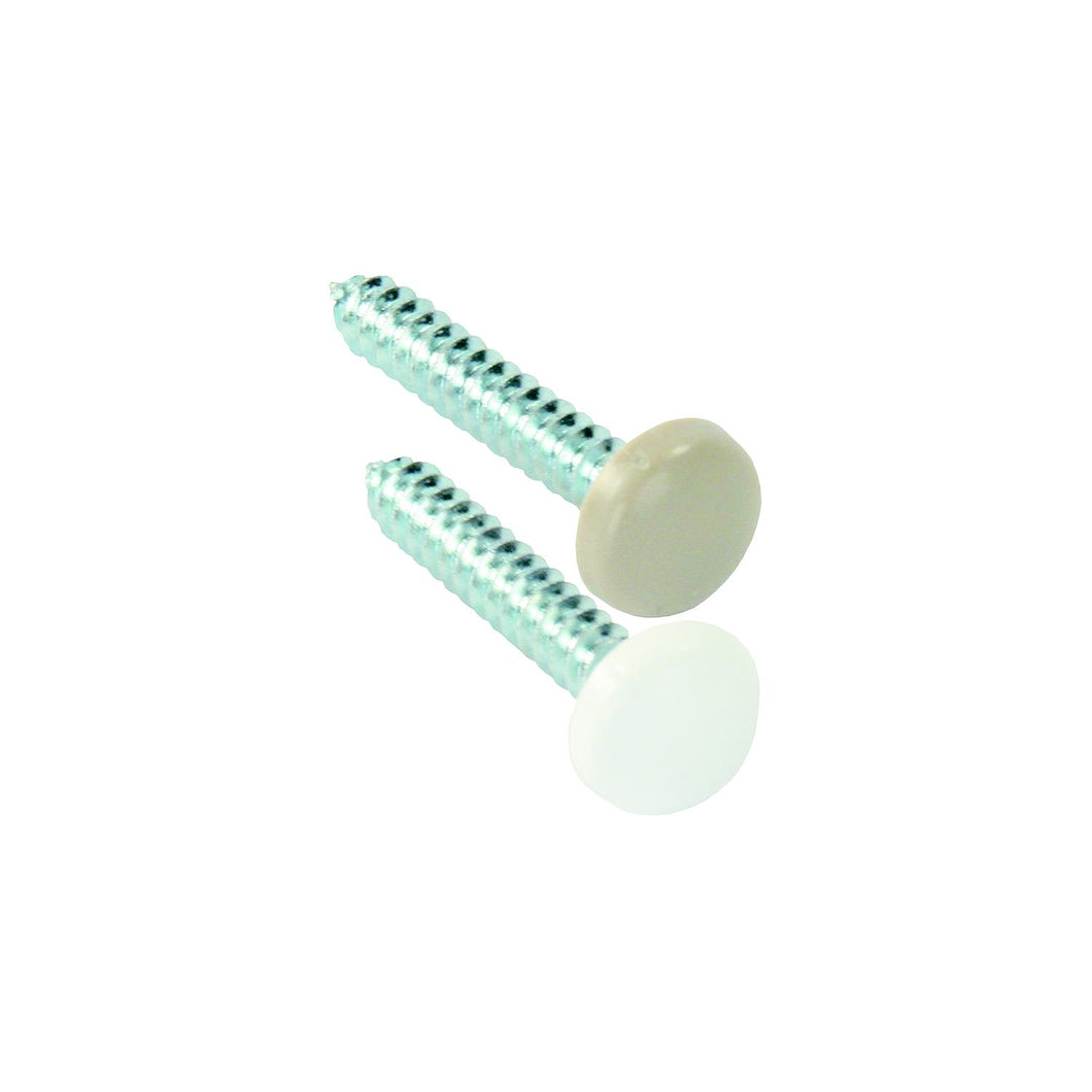 JR Products Kappet Screws With Covers, White, 14/pk -Modern Boat Sales & Service