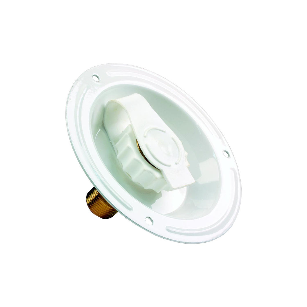 JR Products 62125 RV City Water Dish with White Metal Finish -Modern Boat Sales & Service